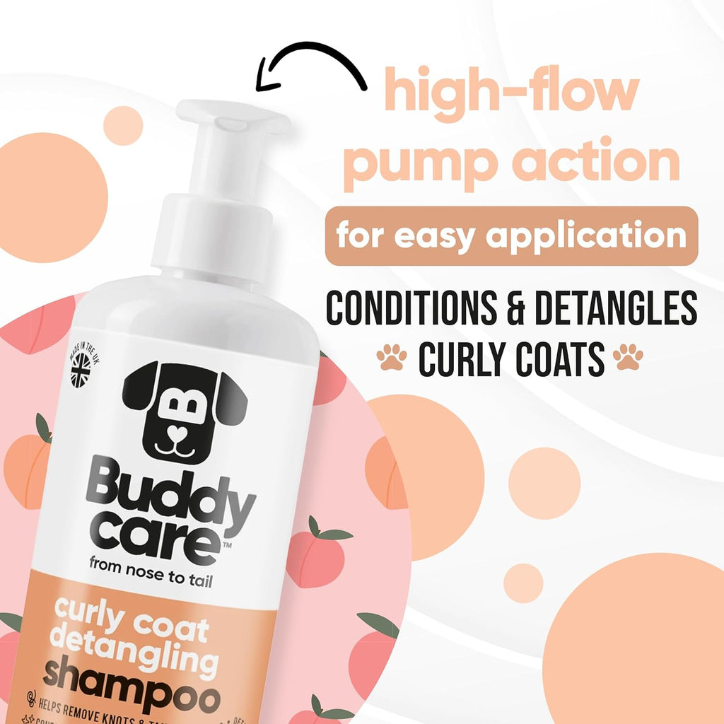 Buddycare Curly Coat entwirrendes Hundeshampoo 500 ml Pfirsichduft Aloe Vera