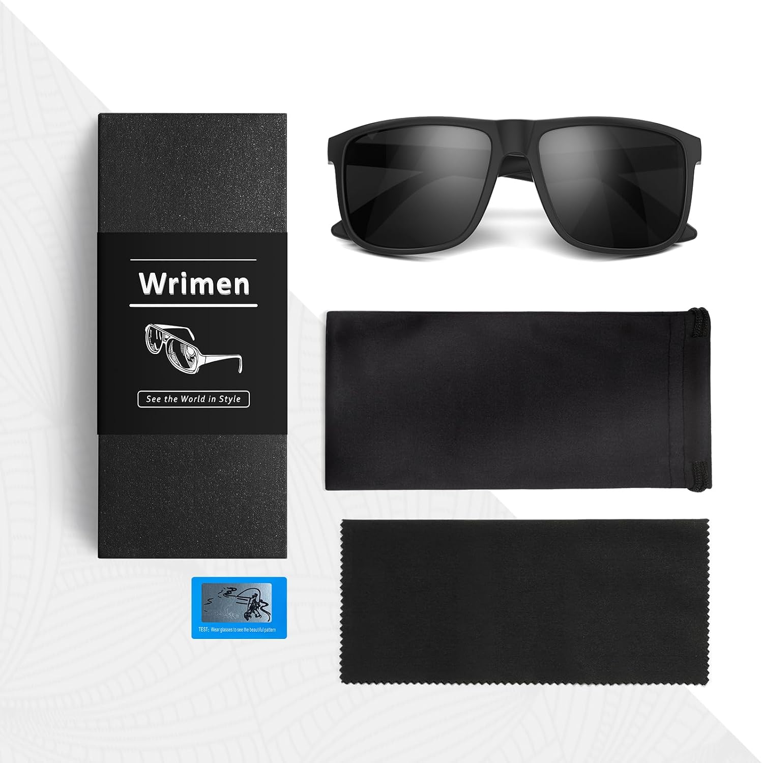 Polarisiert Herren Sonnenbrille UV400 UV-Schutz Retro rechteckig ultraleicht