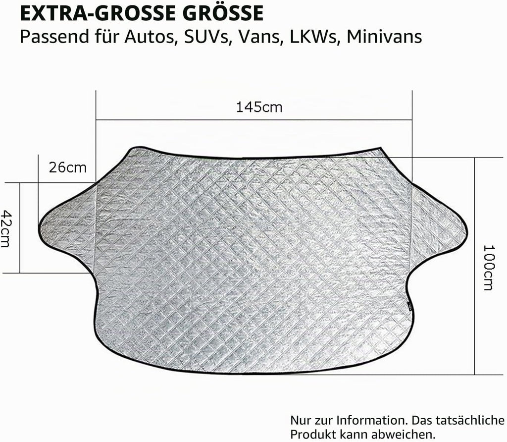 BEEWAY Frontscheiben-Schutz 140x90 cm - dicke Windschutzscheibenabdeckung gegen
