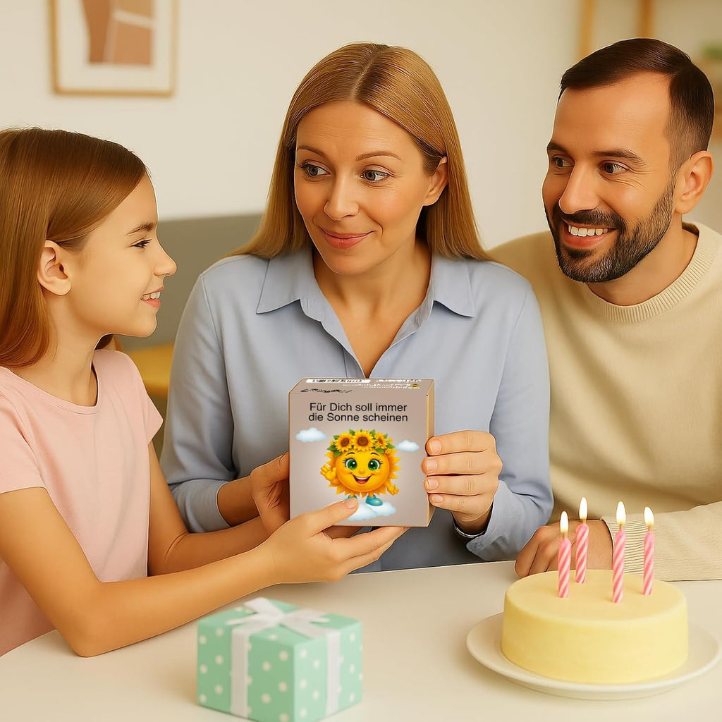 Sonnenblumen Anzuchtset mit Holztopf - Pflanzset Geschenk fuer Garten