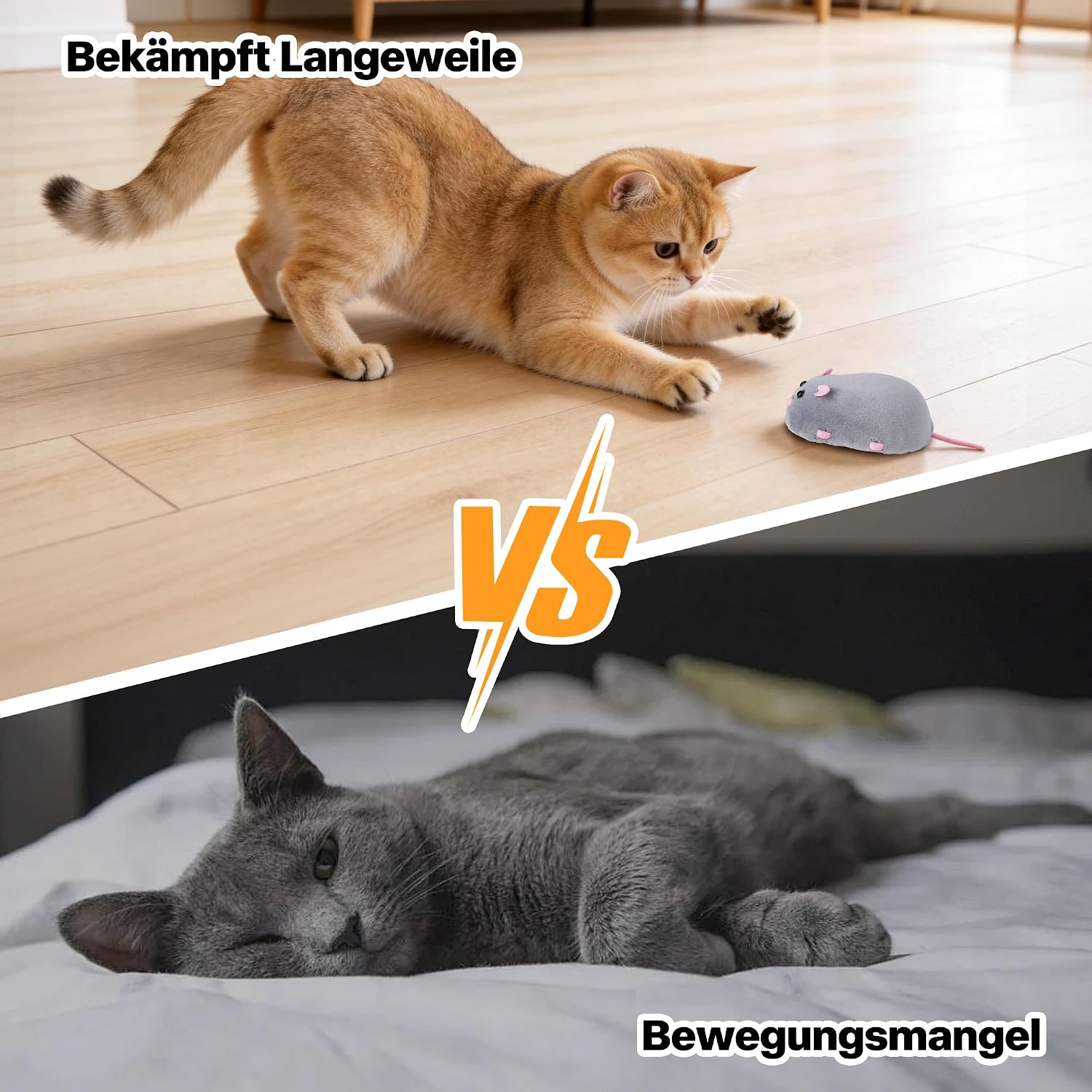 Interaktive elektrische Katzenmaus Katzenspielzeug Bewegliche Spielmaus