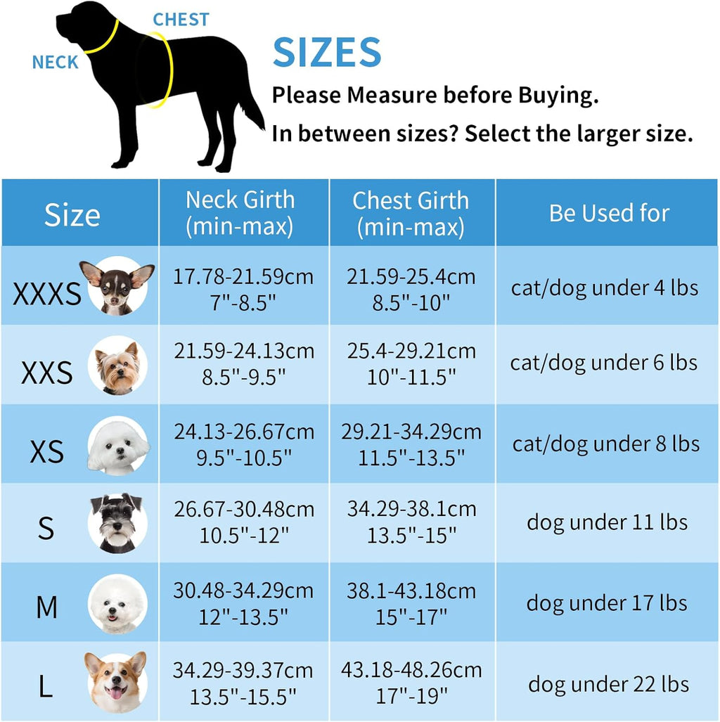 AIITLE Hundegeschirr reflektierend fuer kleine Hunde und Katzen in verschiedenen Groessen