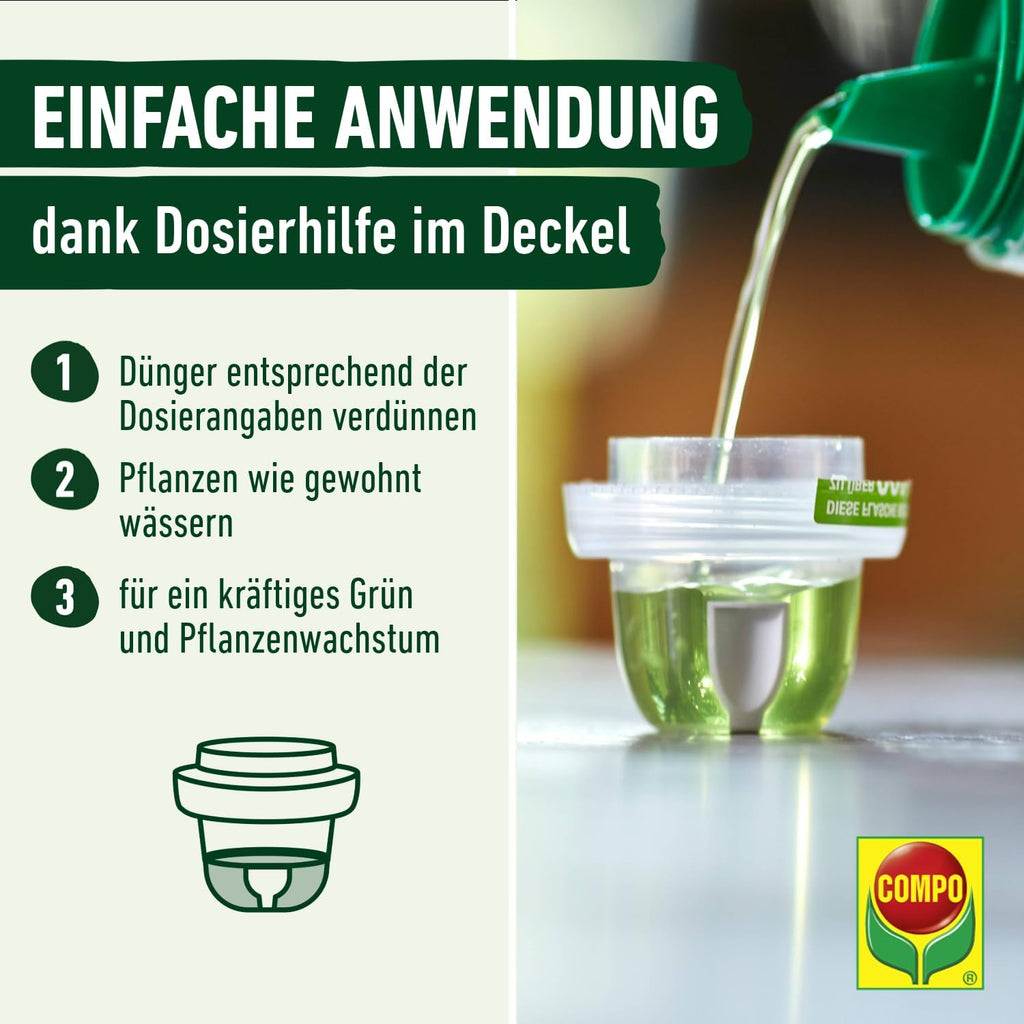 COMPO Gruenpflanzenduenger Fluessig fuer Zimmer, Balkon, Terrasse