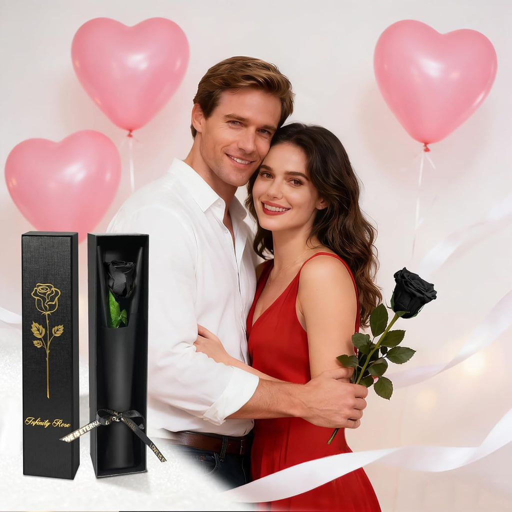 Yamonic Infinity Rose mit Stiel - Ewige Rose Geschenk fuer Frau Valentinstag
