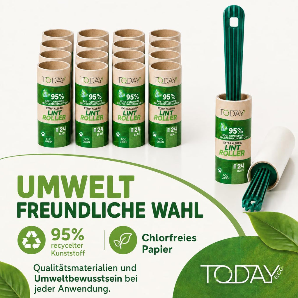 Today Eco Fusselrolle 16 Rollen mit Deckel und 2 Abroller 95% recyceltes Materia