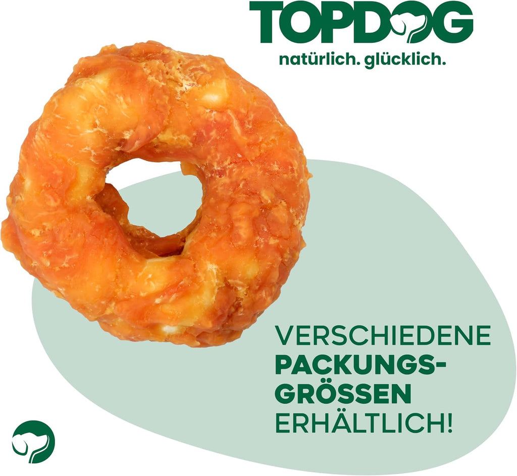 Topdog Chicken Donut Kausnacks für Hunde 10 Stück zuckerfrei zahnpflegend