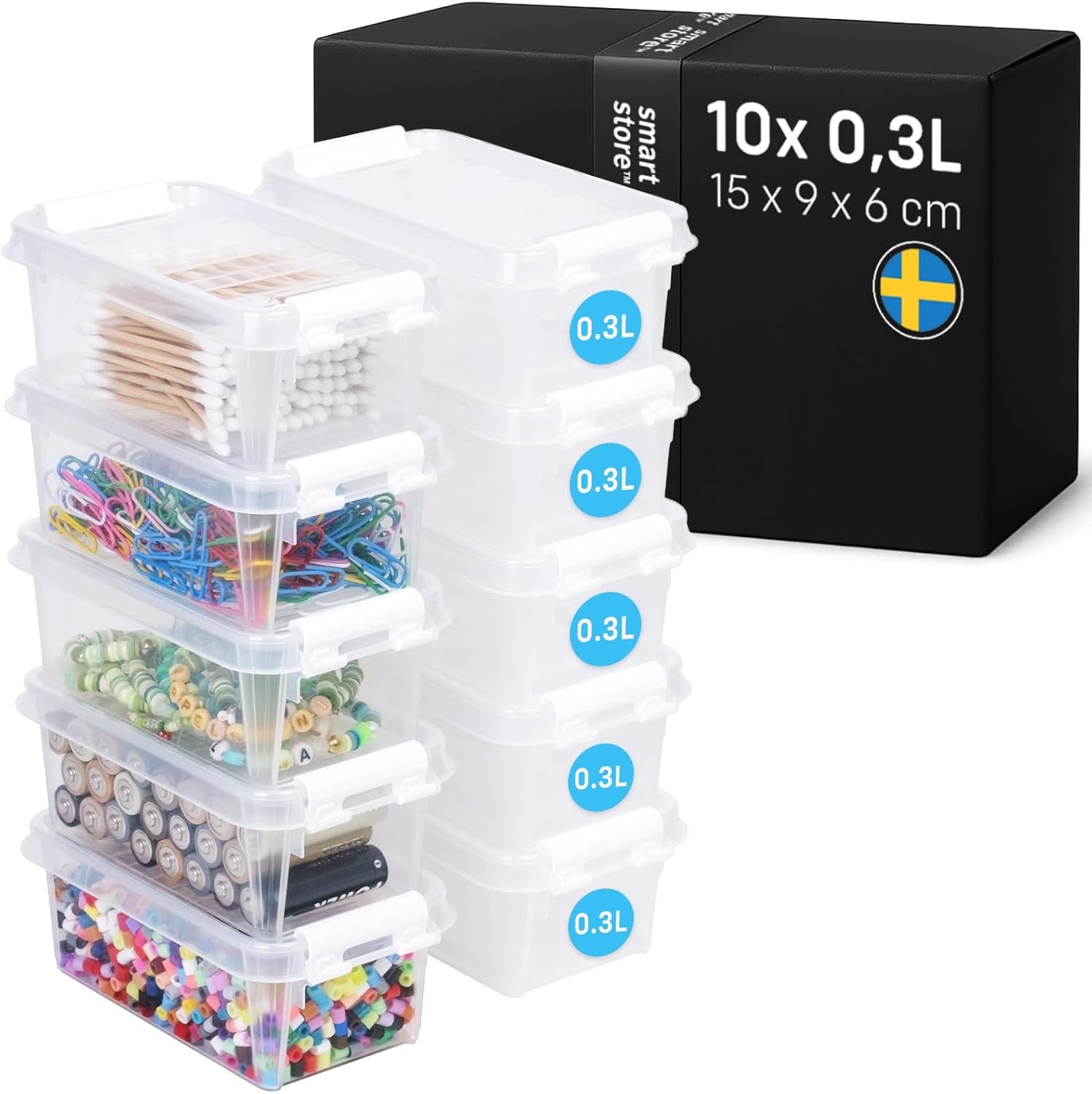 Smartstore Aufbewahrungsbox Classic mit Deckel stapelbar 10er Set