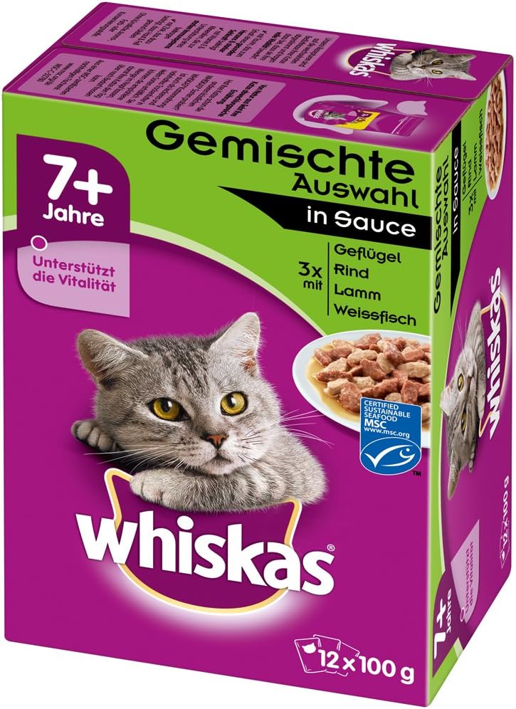 Whiskas Senior 11+ Nassfutter Gefluegel 12x85g (48 Beutel) verschiedene Sorten 10