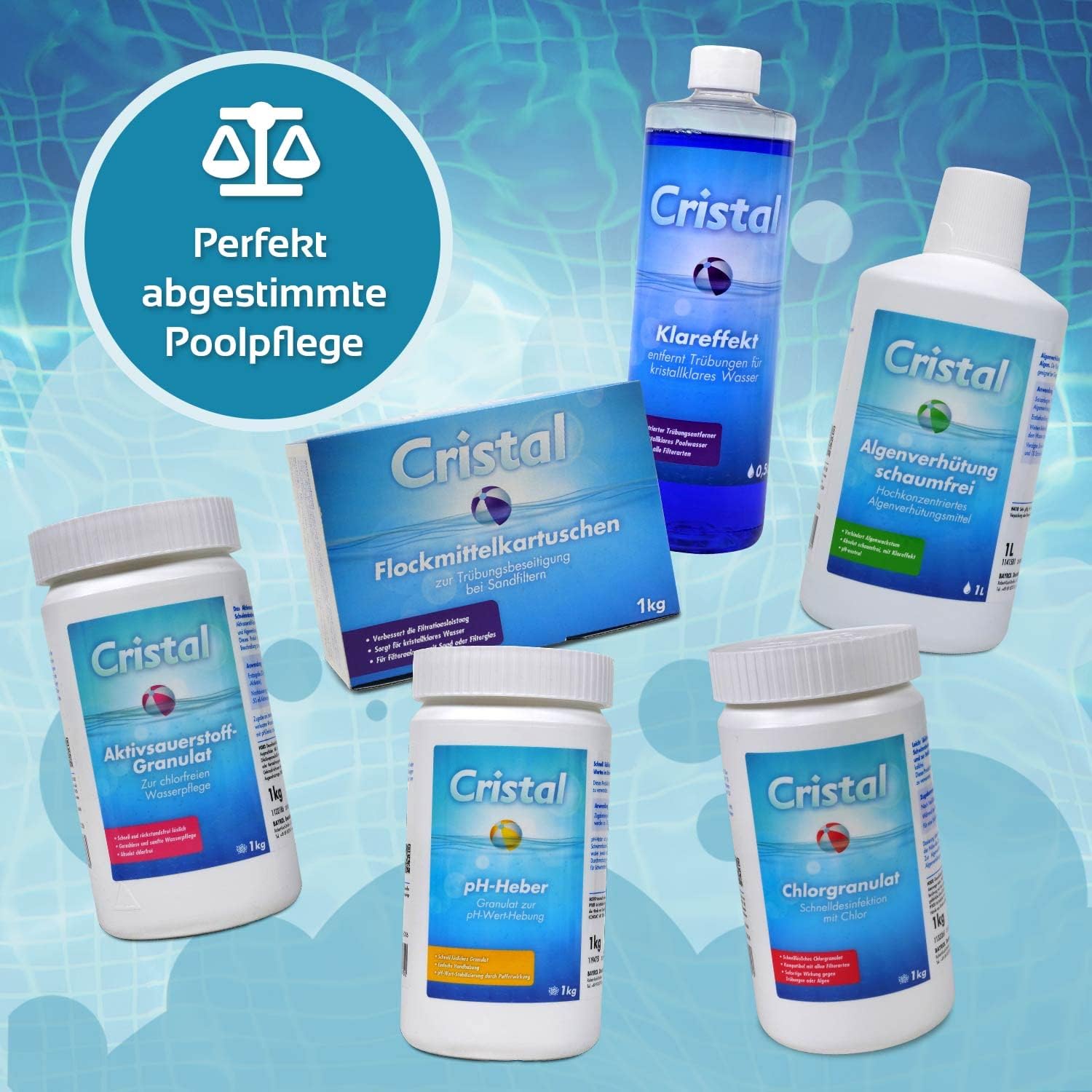 Cristal Klareffekt Truebungsentferner fuer Pool und Whirlpool, fluessig
