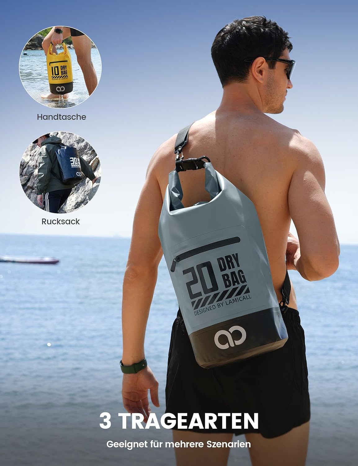 Lamicall Dry Bag wasserdichte Packtasche //// Rucksack