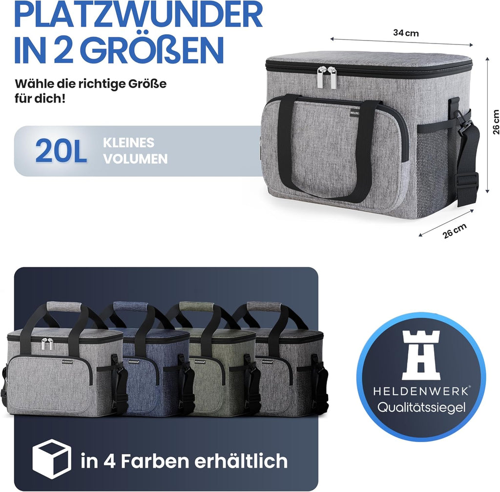 HELDENWERK faltbare Kuehltasche wasserdicht auslaufsicher 12 Std.