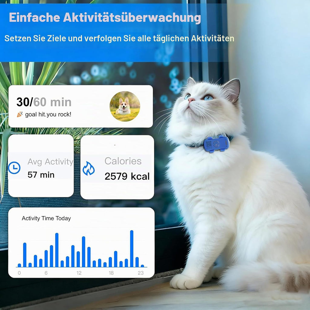 GPS Tracker fuer Hunde 4G wasserdicht mit Echtzeit-Ortung und App Live Tracking