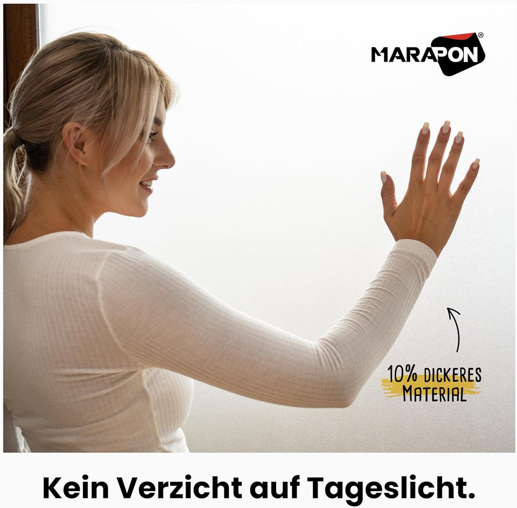 MARAPON Fensterfolie selbstklebend 0,30 x 2,00 m Milchglas Sichtschutzfolie Anti