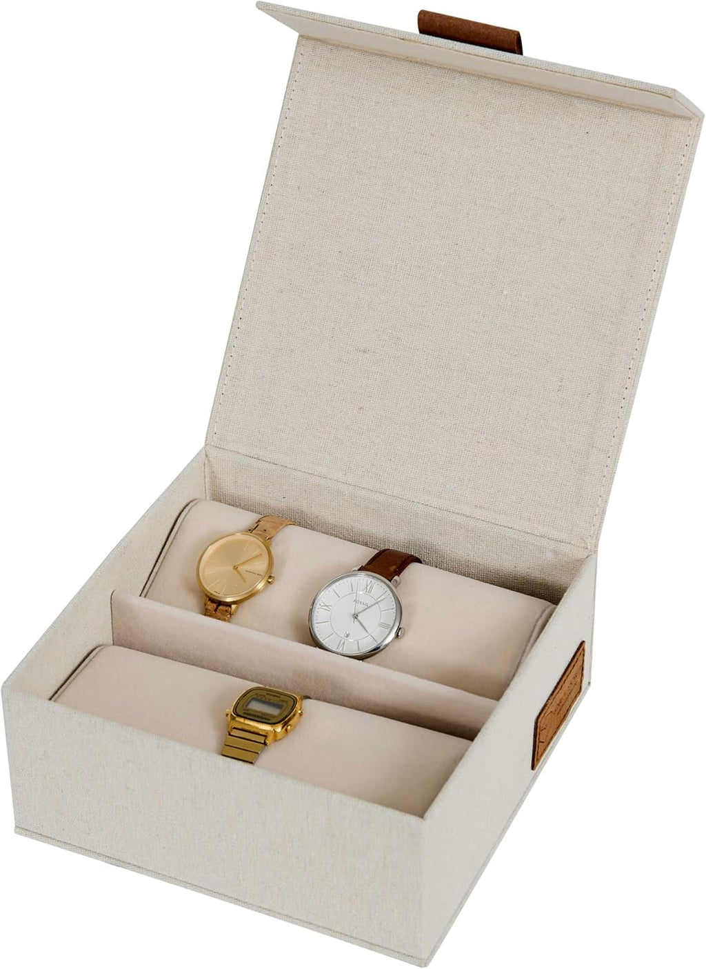 LOVE IT STORE IT Uhrenbox Leinen Aufbewahrungsbox fuer Uhren innen