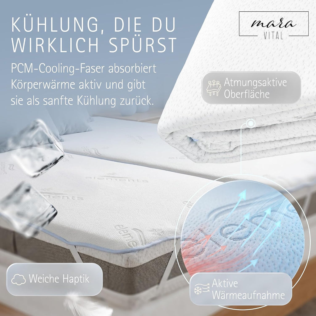 Kuehlende Matratzenschoner 90x200 - Endlich kuehl schlafen Dank PCM Kuehlfasern - M
