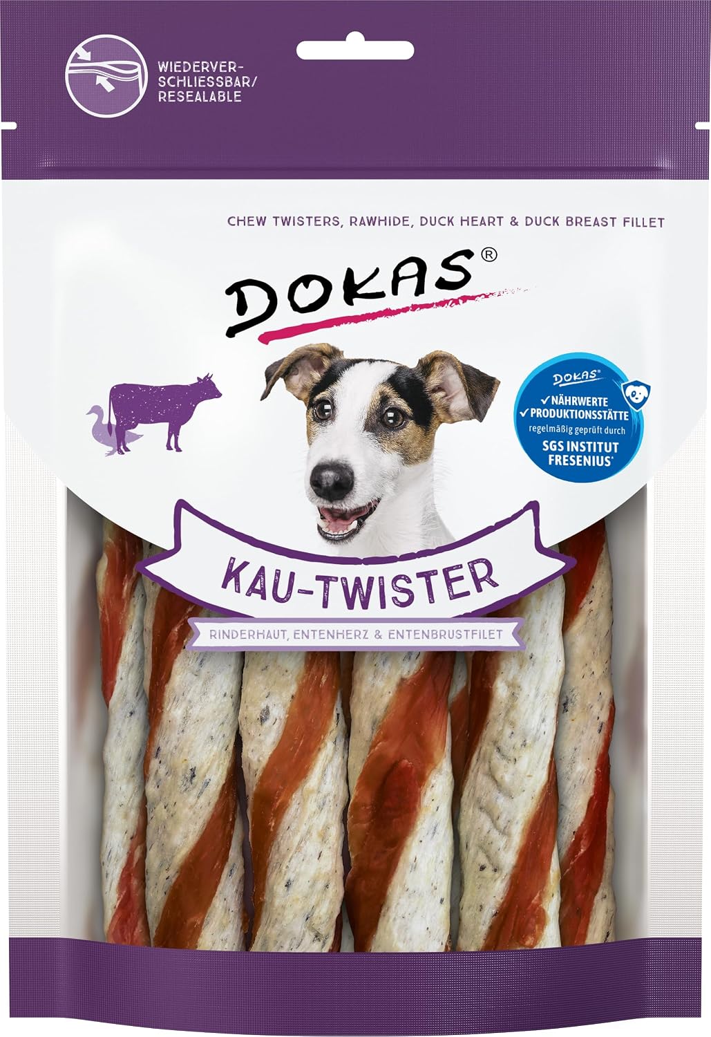 DOKAS Getreidefreie Kausnacks für Hunde 200 g Belohnung Leckerli