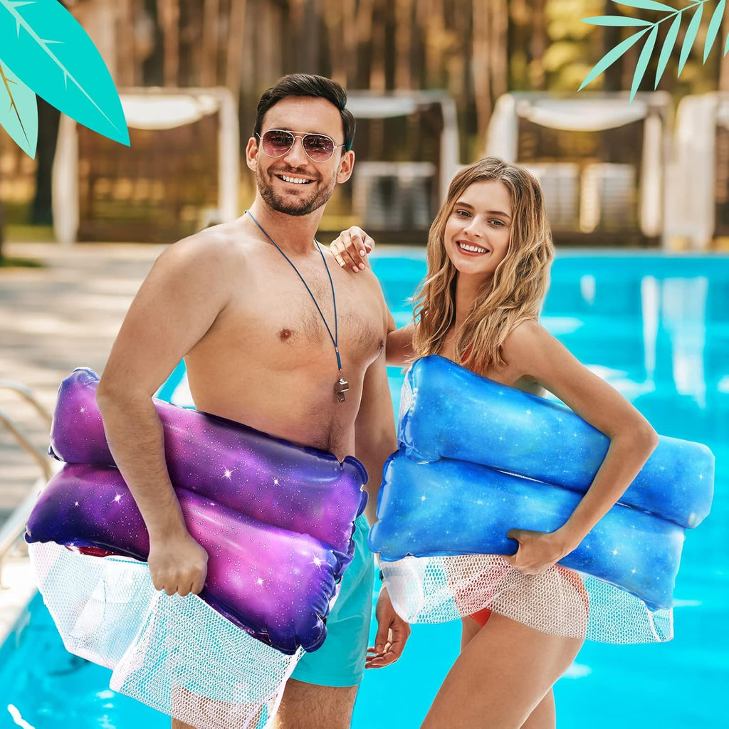Dusor aufblasbare XL Pool-Luftmatratze Haengematte 2er Set fuer Erwachsene & Kinde