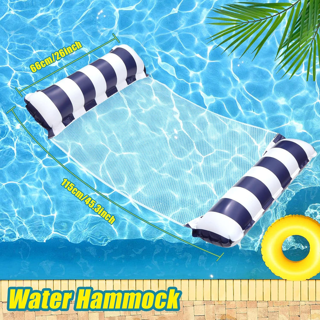 Aufblasbare Wasserhaengematte 4-in-1, 2 Stueck Luftmatratze fuer Pool Strand