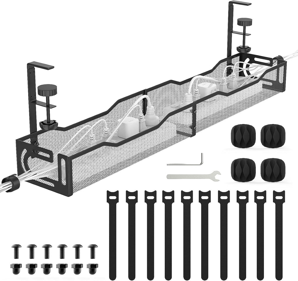 Cinati Schreibtisch Kabelmanagement Klemme ohne Bohren Organizer 40cm-64cm