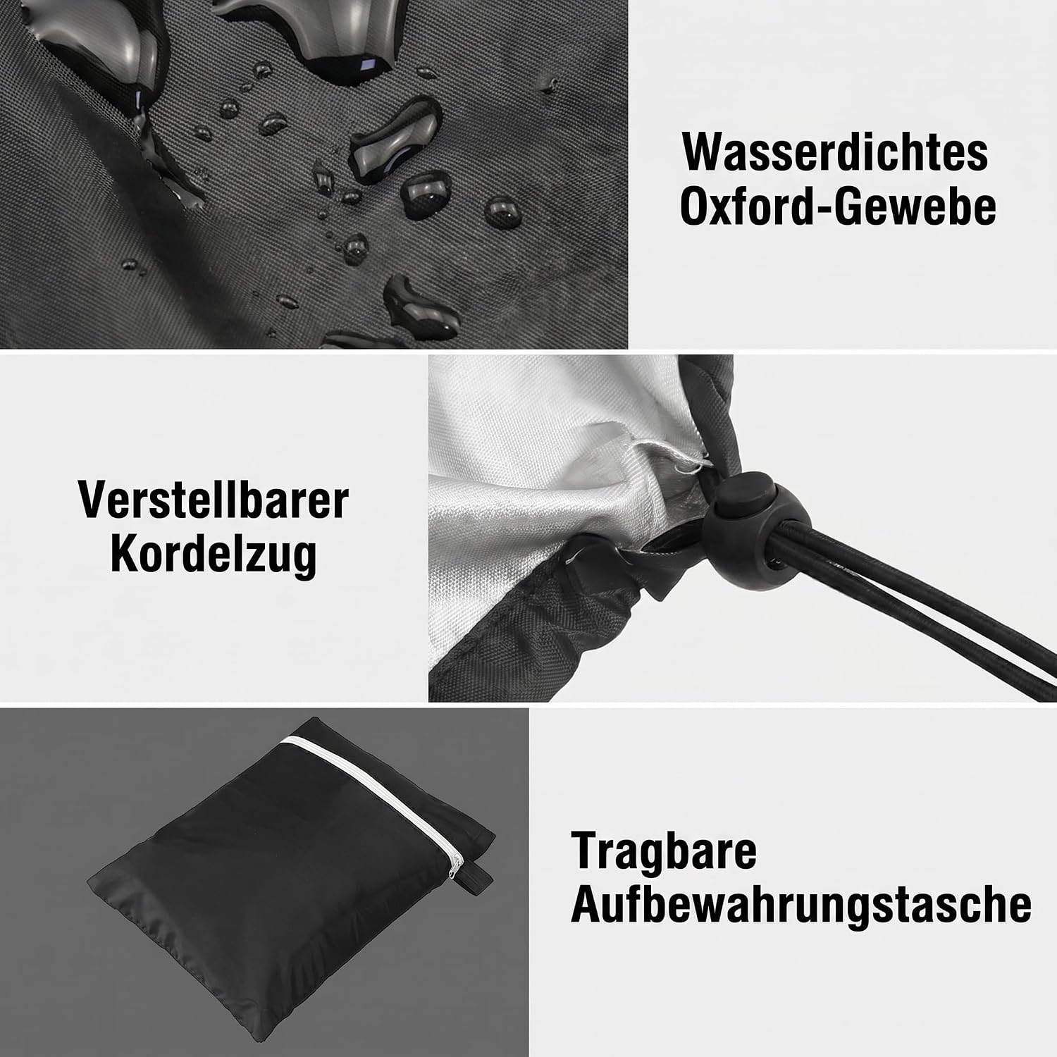 Schutzhuelle fuer 2 Klappstuehle Oxford 210D Winddicht UV-bestaendig Schwarz