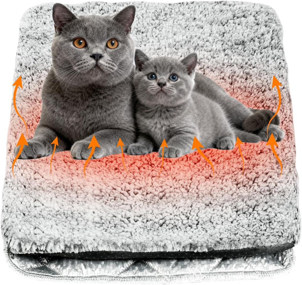 Selbstheizende Hundekatze Decke 60x45 cm, waschbar, thermische Waermematte, Stein