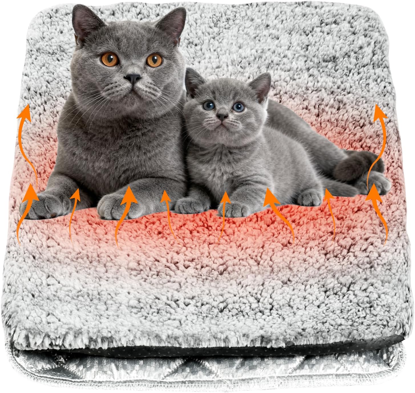 Selbstheizende Hundekatze Decke 60x45 cm, waschbar, thermische Waermematte, Stein