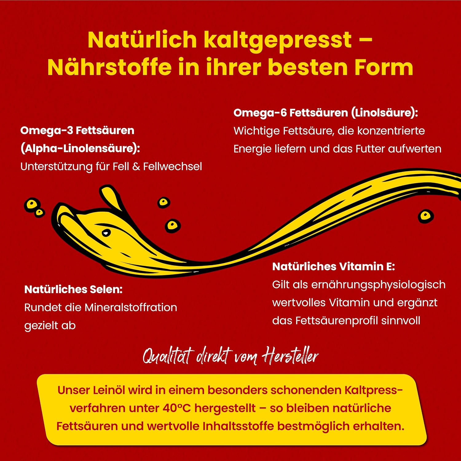 Scheidler Leinöl für Pferd Hund Katze 5 L Omega 3 und 6