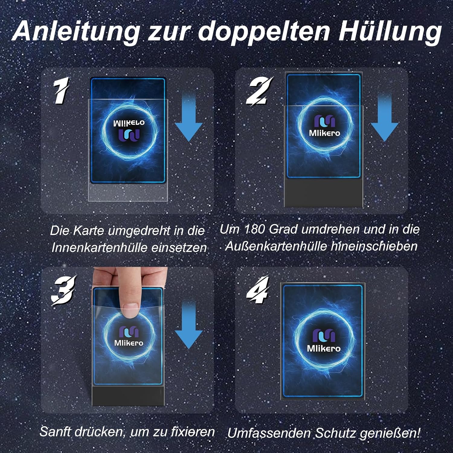 Mlikero Kartenhuellen 66×91 mm 500 Stueck 5 Farben Sleeves fuer Sammelkarten