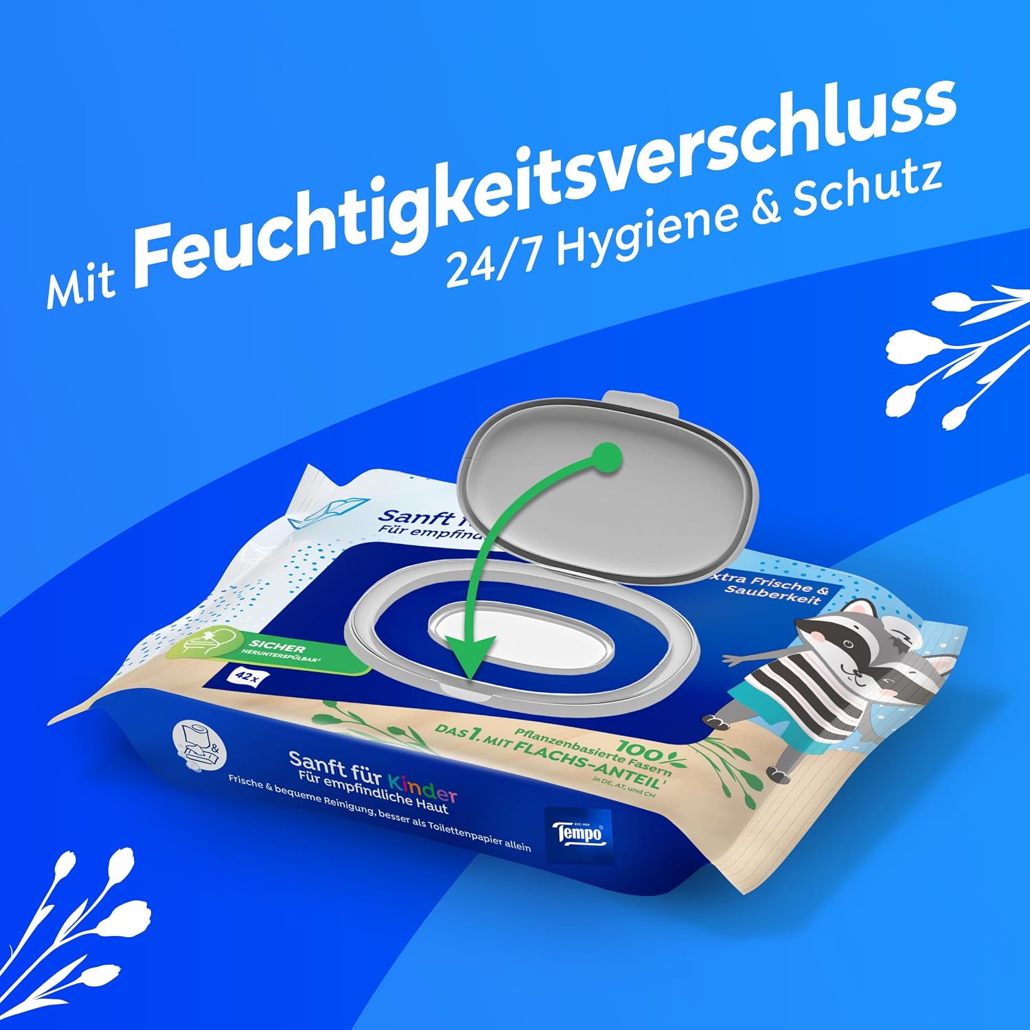 Feuchtes Toilettenpapier fuer Kinder Megapack 16x42 Tuecher Design Edition