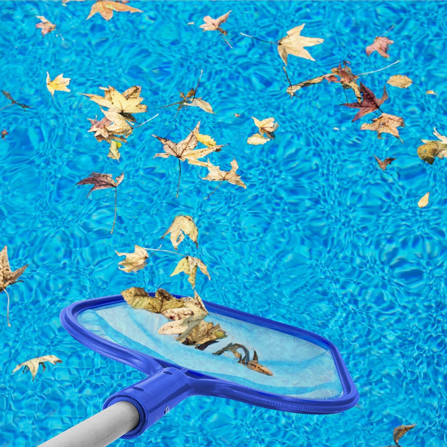 Jsdoin Teichkescher 120 cm Teleskopstange feinmaschiges Nylonnetz fuer Pool