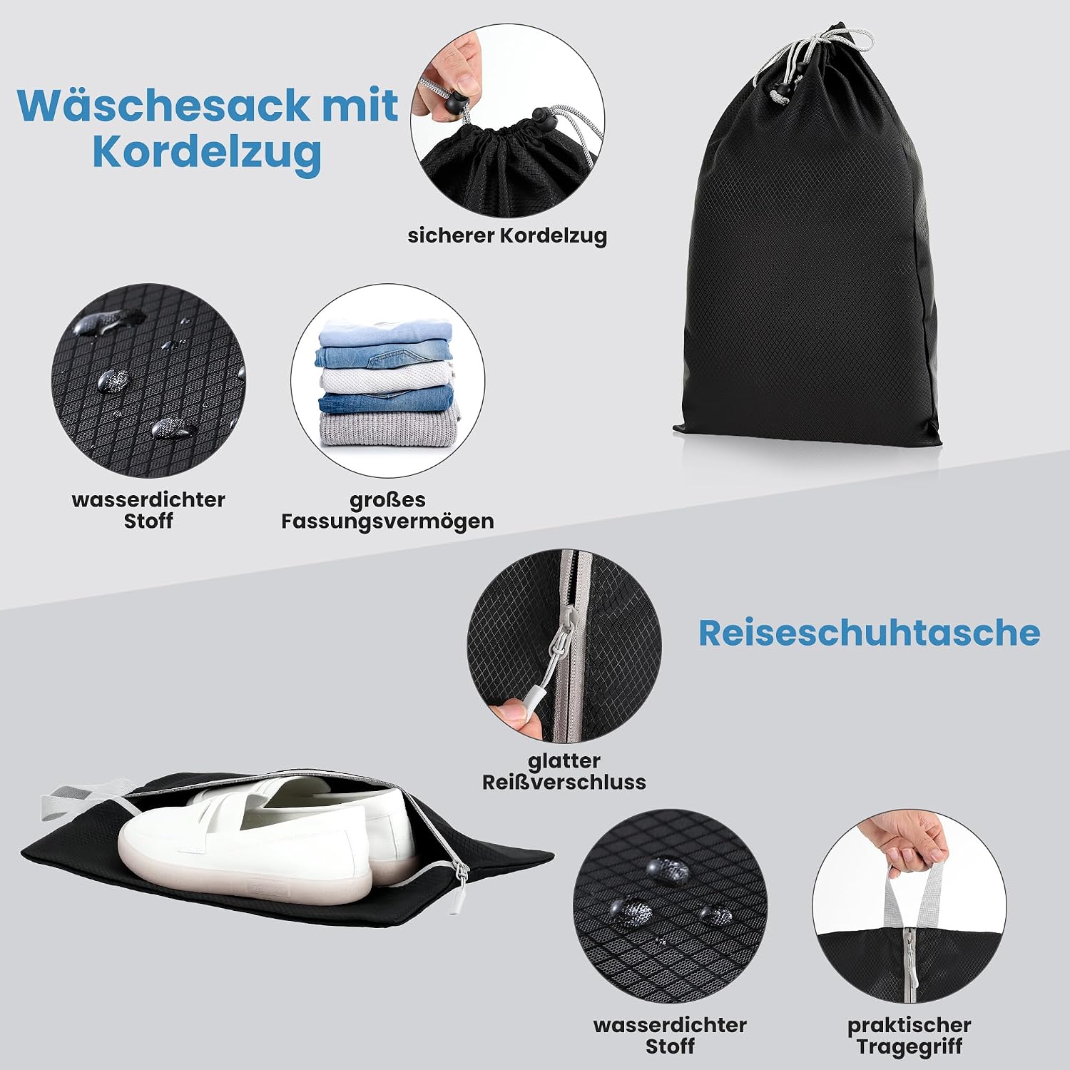 7er Kompressions Packing Cubes Reise Koffer Organizer Set - Packwuerfel