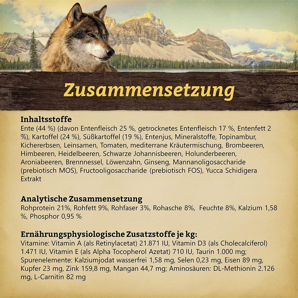 Wolfsblut Wild Duck Adult Hundefutter getreidefrei Ente verschi