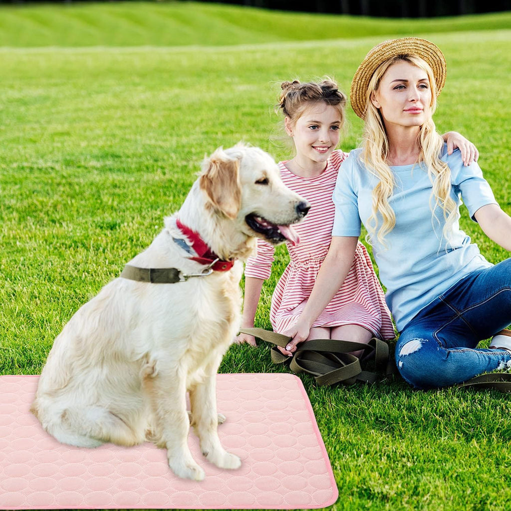 YXHZVON Kuehlmatte fuer Hunde 70x55 cm L waschbar selbstkuehlend Rosa