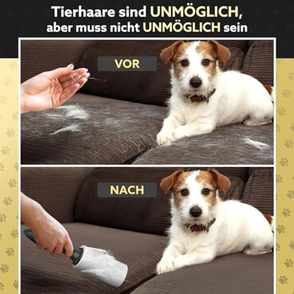 Tydi Fusselrolle extra stark mit 500 Blatt und 2 Griffen fuer Kleidung und Tierhaare