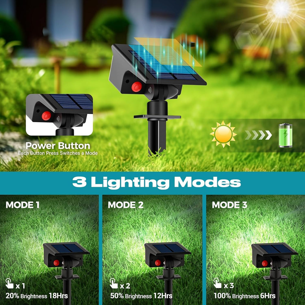kolpop 4er Solarstrahler 77 LEDs 3000K 800lm IP65 3 Modi Daemmerungs­sensor