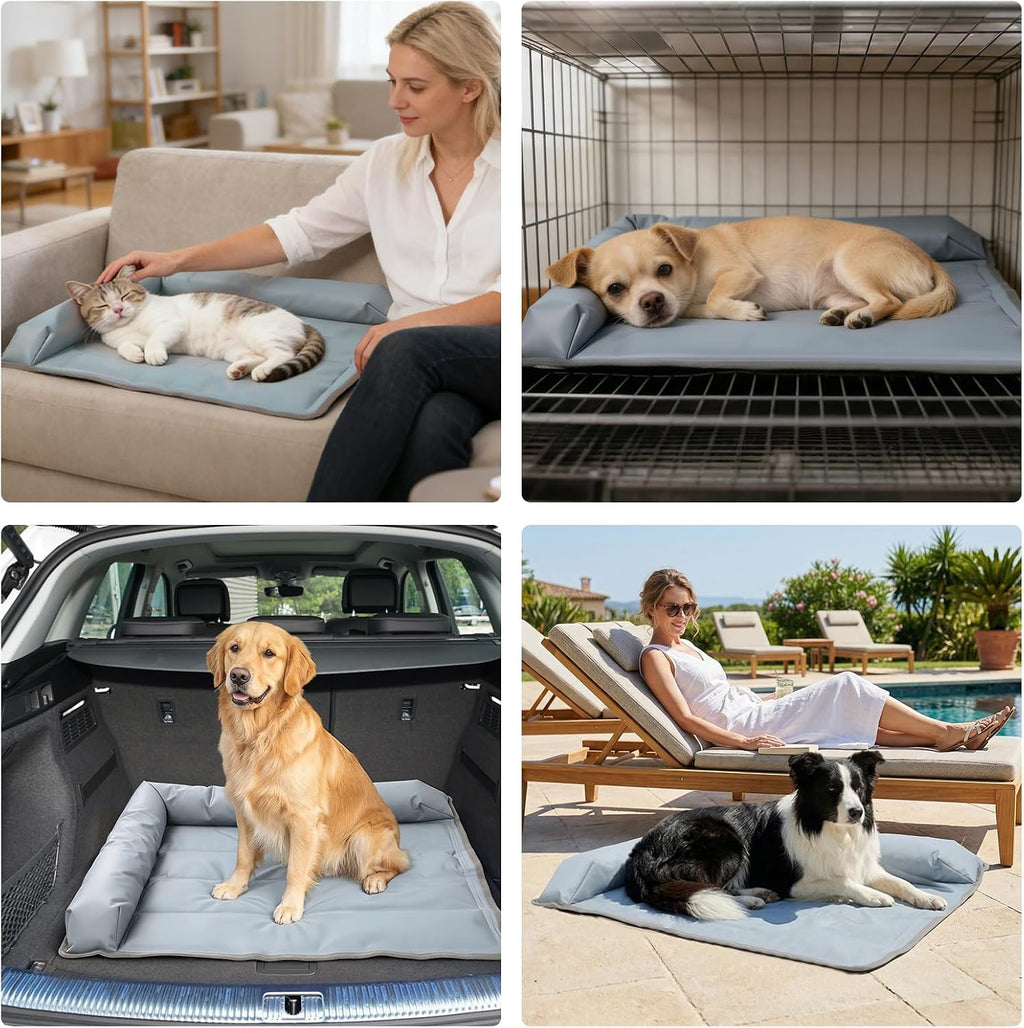 XIAPIA Hundekuehlmatte 48x58 cm mit 8cm Rand selbstkuehlend wasserdicht