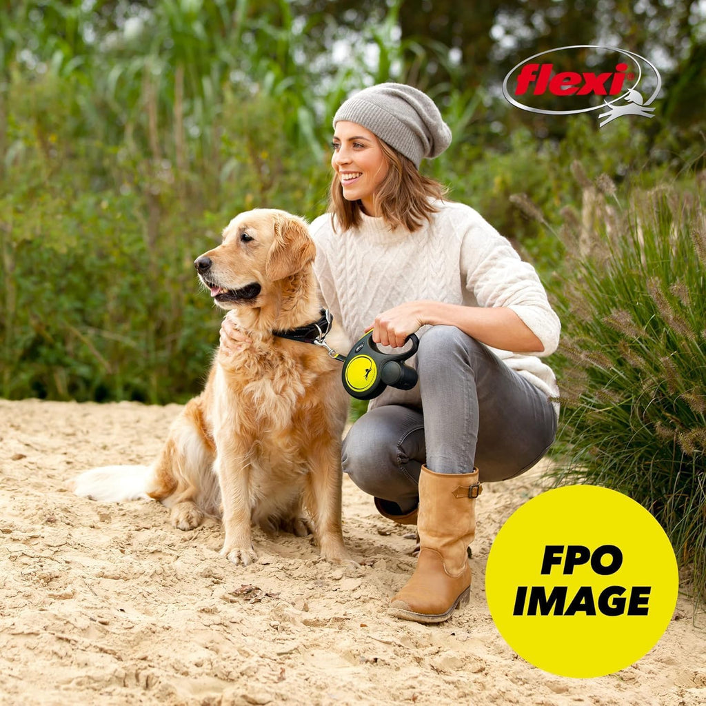 Flexi Giant Neon Bandleine 10,5cm-10m fuer Hunde bis schwarz