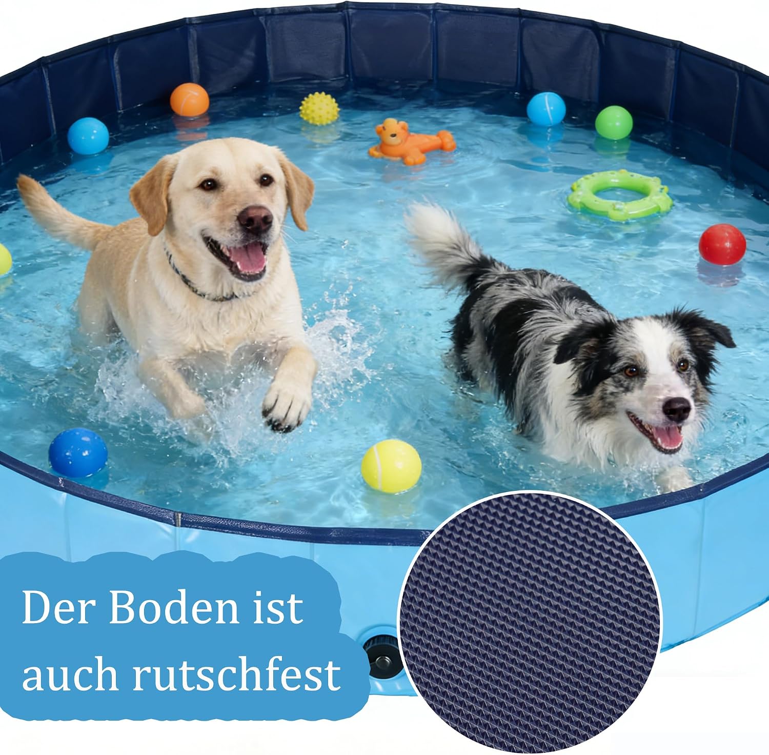 Faltbarer Hundepool 160x30 cm Hundebadewanne Planschbecken Baellebad