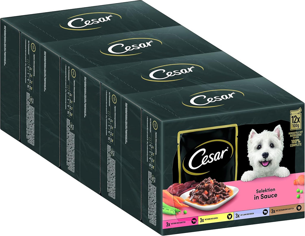 Cesar Hundenassfutter Selektion in Sauce 48x100g (4x12)