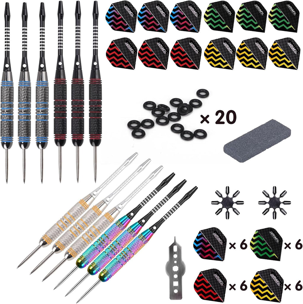 Turnart Steeldarts 12er Set Profi Dartpfeile Metallspitze