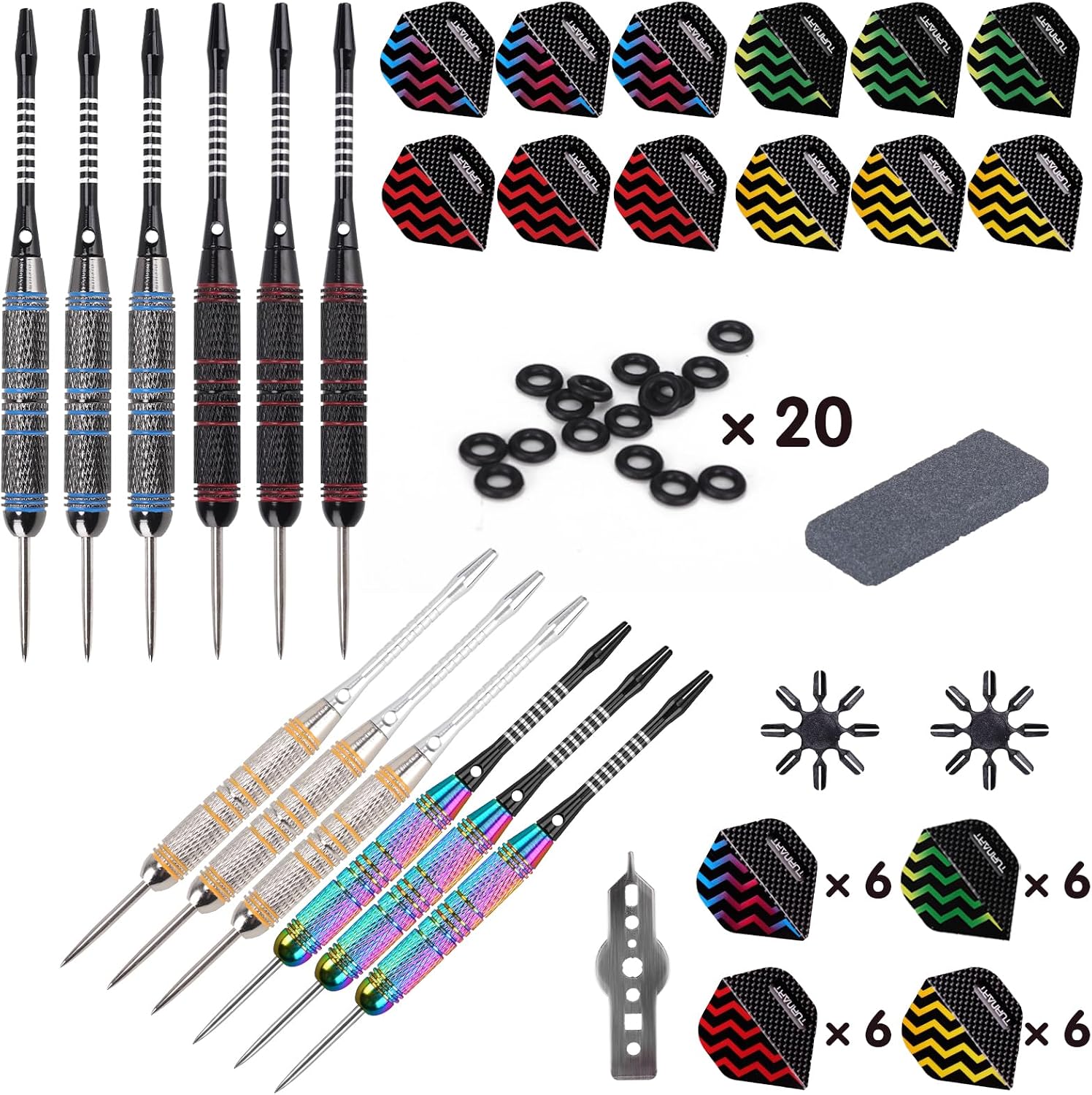 Turnart Steeldarts 12er Set Profi Dartpfeile Metallspitze