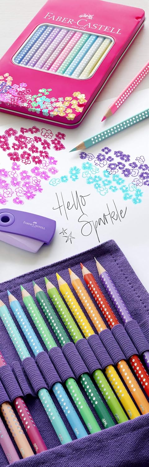 Sparkle Pastell Buntstifte 12er im Metalletui, dreikantig, bruchsicher