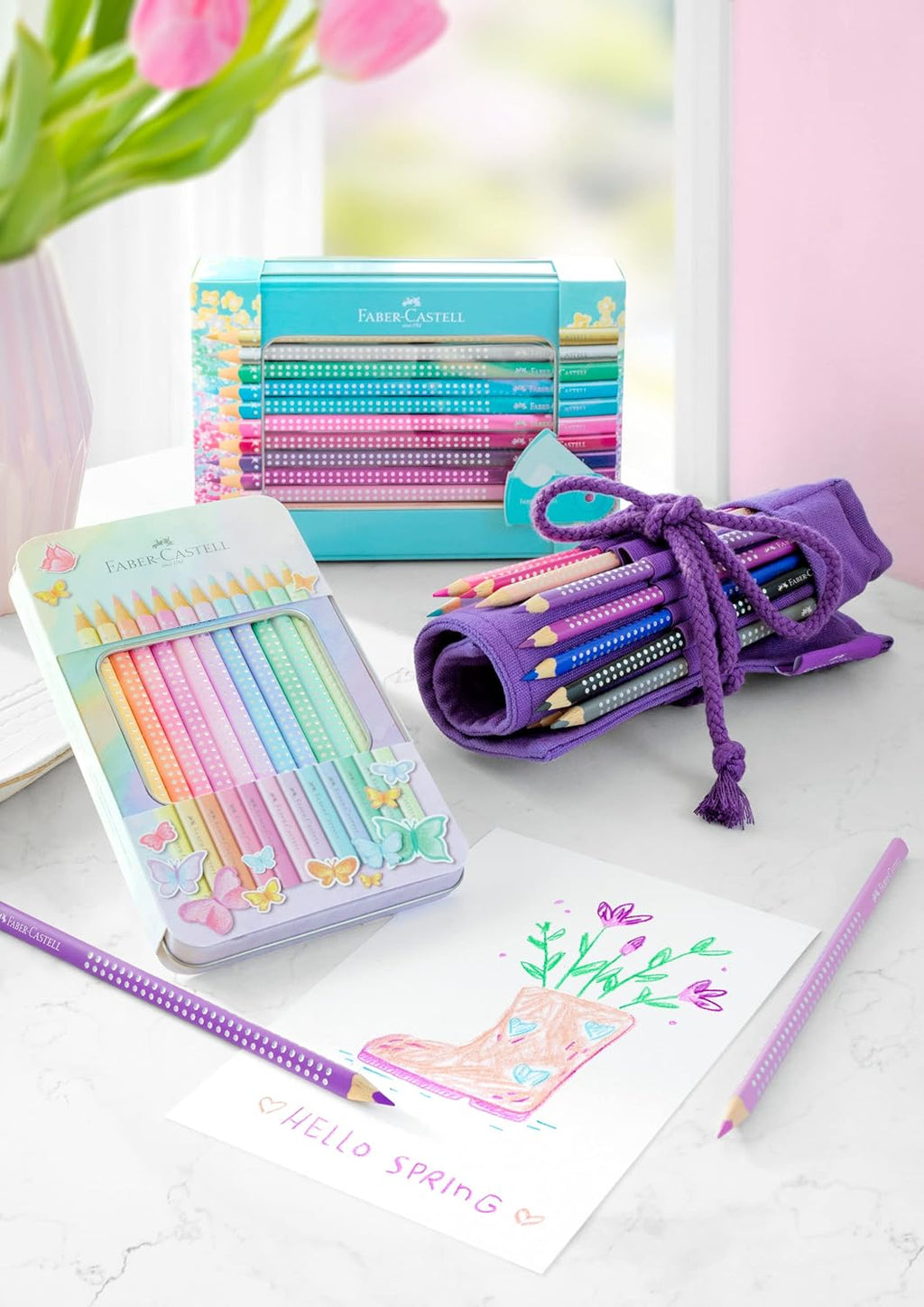 Sparkle Pastell Buntstifte 12er im Metalletui, dreikantig, bruchsicher