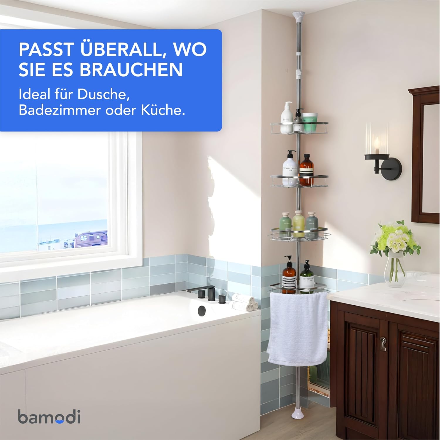 Bamodi Duschregal 2-stufig Haengend Ohne Bohren Schwarz