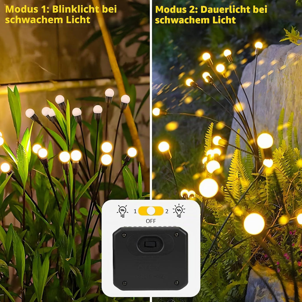 6er Set Solarlampen Garten 10 LED warmweiss IP65 Solar Wegbeleuchtung