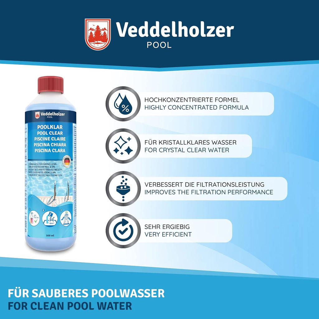 Veddelholzer Poolklar Fluessigklaerer fuer klares Poolwasser