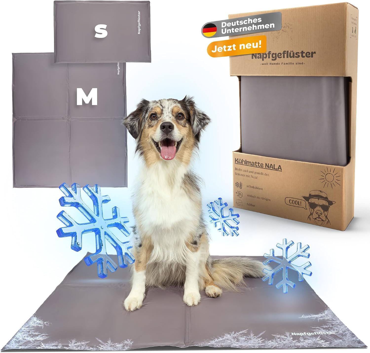 NALA Kuehlmatte fuer Hunde 65cm-81cm selbstkuehlend fuer Zuhause Auto Unterwegs