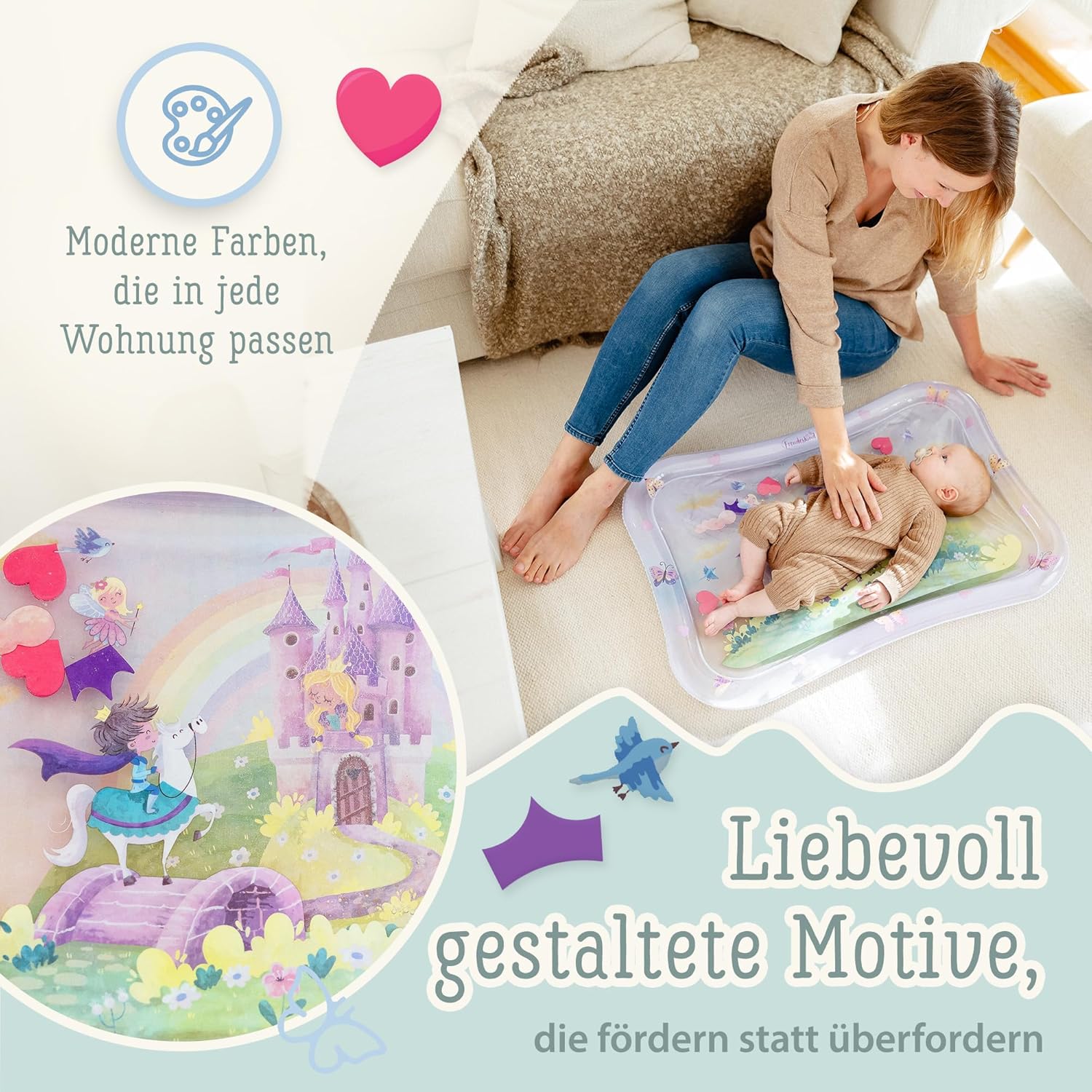 Freudeskind TummyTime XXL Wassermatte Baby Wasserspielmatte BPA-frei phthalatfre