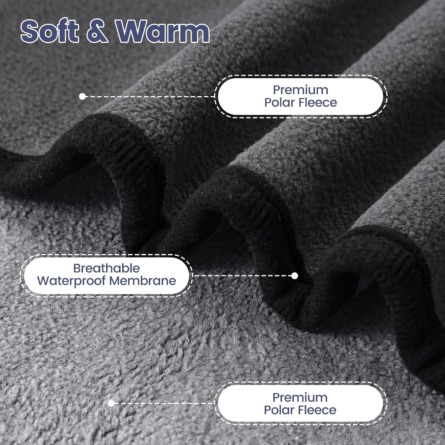PETTOM Hundedecke 100×75 cm wasserdicht grau waschbar fuer Sofa Auto