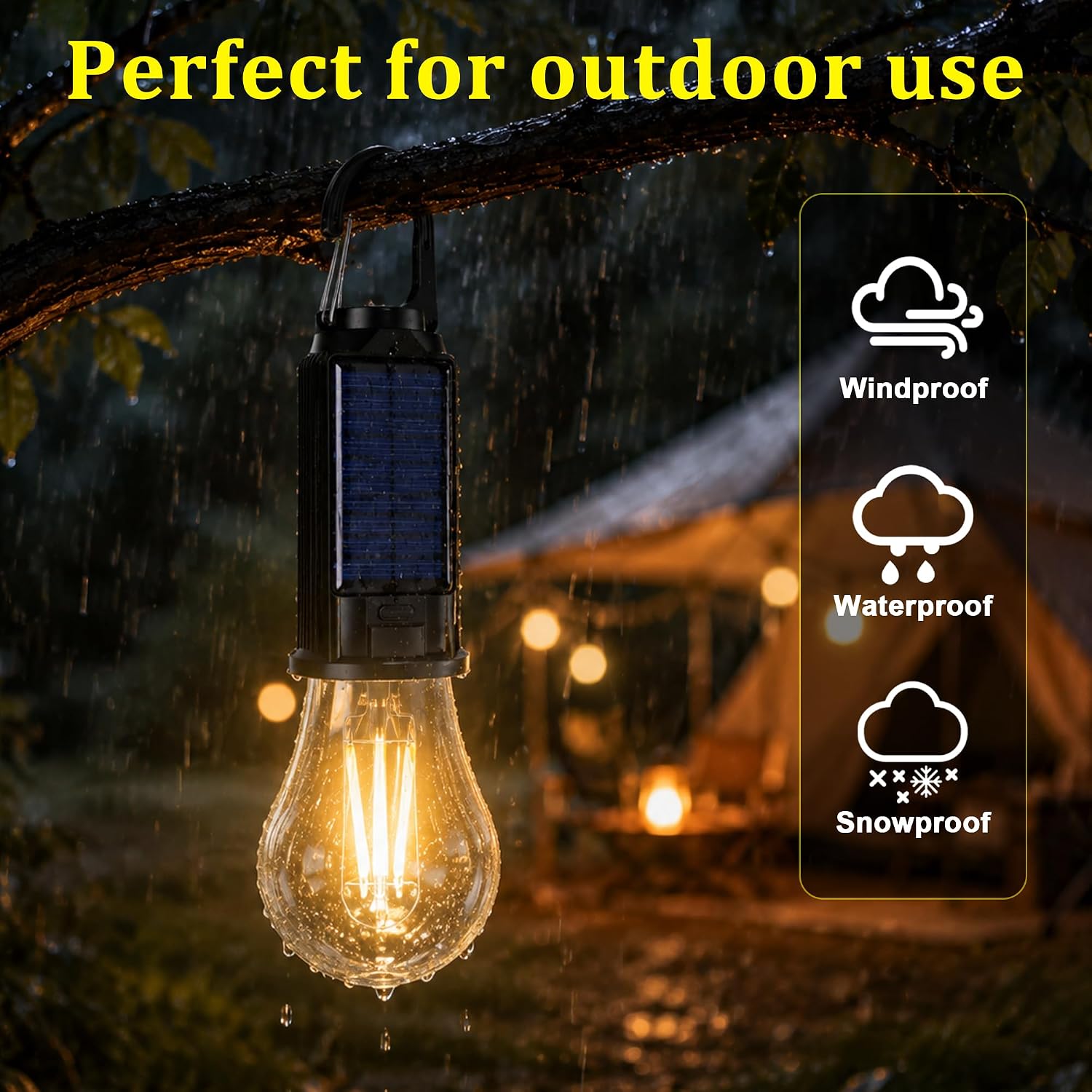 Campinglampe aufladbar 5er Set LED Solar 3 Helligkeitsstufen wasserdicht